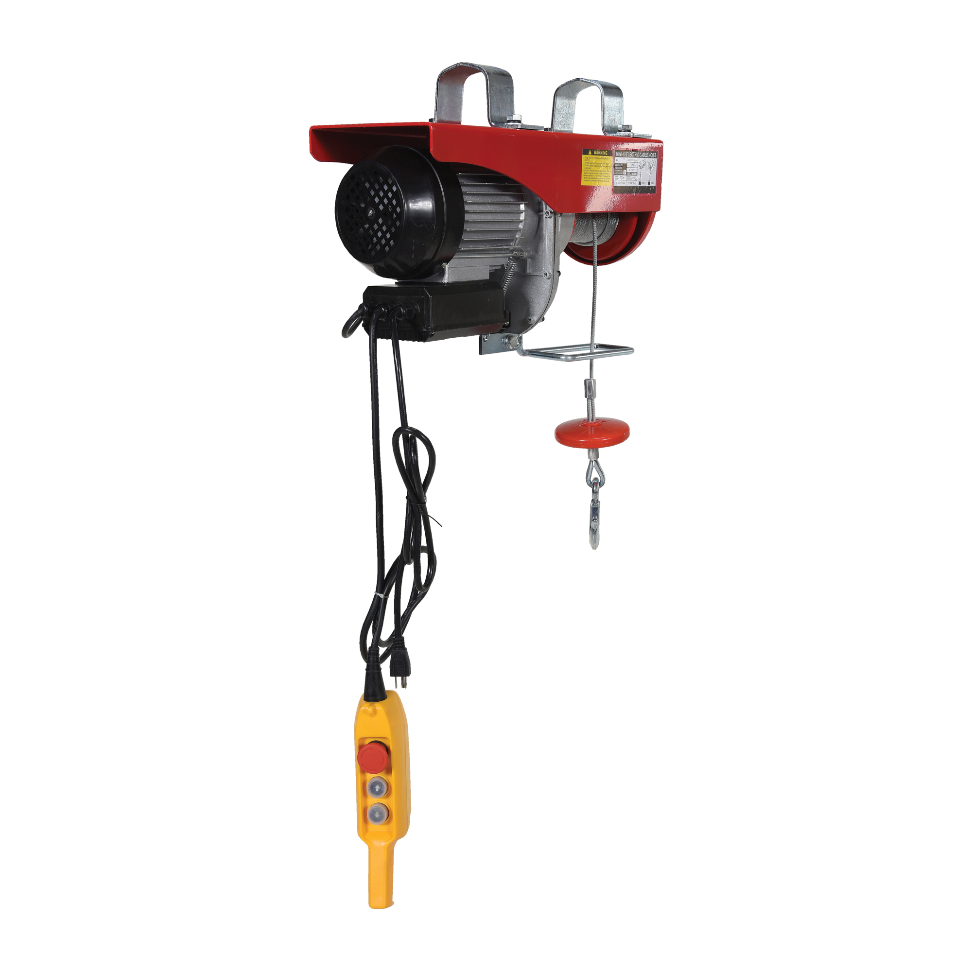 Vestil Mini Cable Hoist - 1000 lb Capacity, Manual Trolley, Electric Motor, Hand-Held Push Button Controls, Model# MINI-10